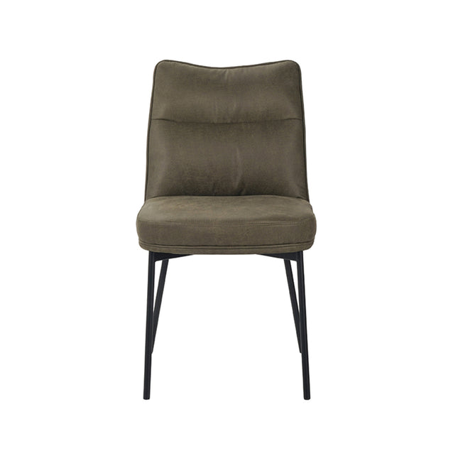 LABEL51 - Eetkamerstoel Lennon 50x65x89 cm - Moss Micro Suede | Zwart Metaal