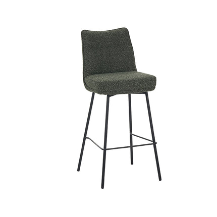 LABEL51 - Barkruk Lennon 46x55x107 cm - Forest Royal Boucle | Zwart Metaal