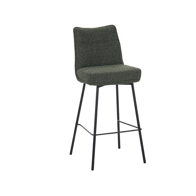 LABEL51 - Barkruk Lennon 46x55x107 cm - Forest Royal Boucle | Zwart Metaal