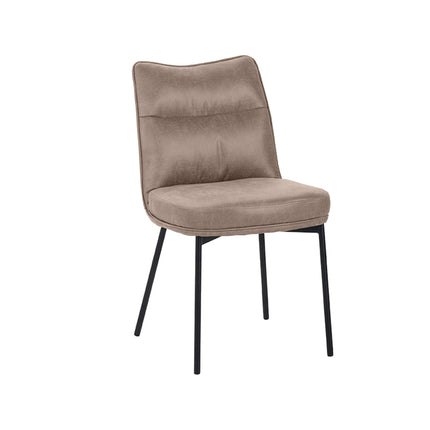 LABEL51 - Eetkamerstoel Lennon 50x65x89 cm - Taupe Micro Suede | Zwart Metaal