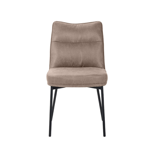 LABEL51 - Eetkamerstoel Lennon 50x65x89 cm - Taupe Micro Suede | Zwart Metaal