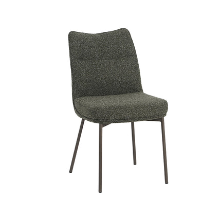 LABEL51 - Eetkamerstoel Lennon 50x65x89 cm - Forest Royal Boucle | Zwart Metaal