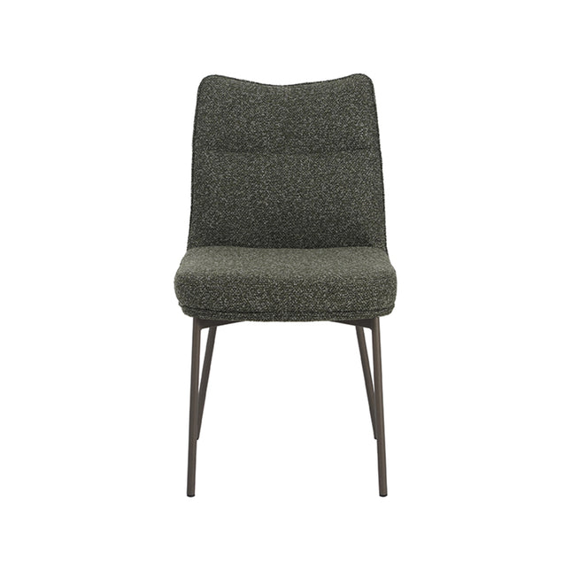 LABEL51 - Eetkamerstoel Lennon 50x65x89 cm - Forest Royal Boucle | Zwart Metaal