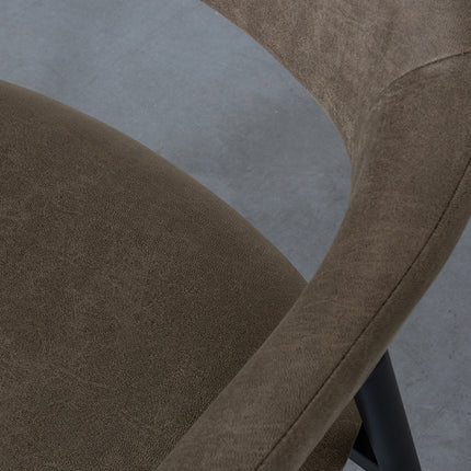 LABEL51 - Eetkamerstoel Amaze 54x54x80 cm - Moss Micro Suede | Zwart Metaal