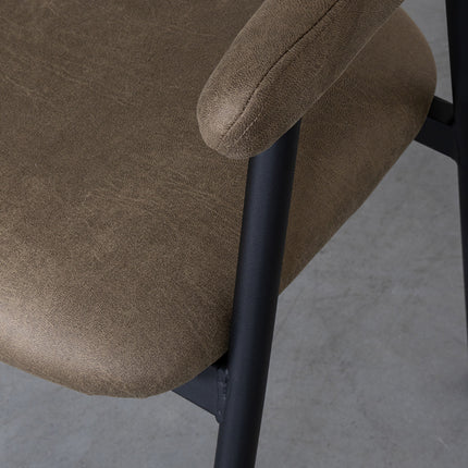 LABEL51 - Eetkamerstoel Amaze 54x54x80 cm - Moss Micro Suede | Zwart Metaal