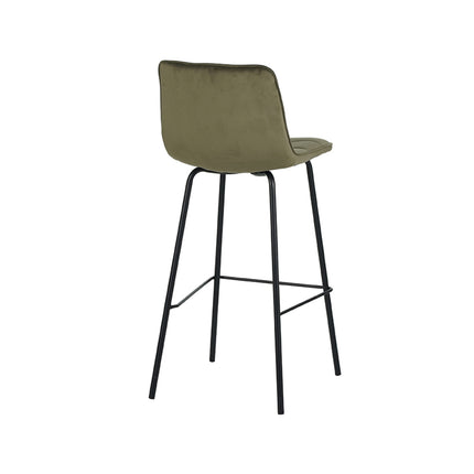LABEL51 - Barkruk Bistro 44x51x105 cm - Hunter Fluweel | Zwart Metaal