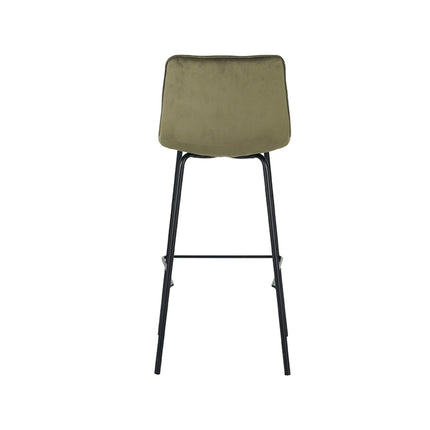 LABEL51 - Barkruk Bistro 44x51x105 cm - Hunter Fluweel | Zwart Metaal