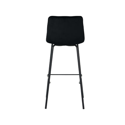 LABEL51 - Barkruk Bistro 44x51x115 cm - Zwart Fluweel | Zwart Metaal