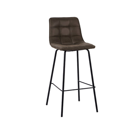 LABEL51 - Barkruk Bistro 44x51x105 cm - Moss Micro Suede | Zwart Metaal