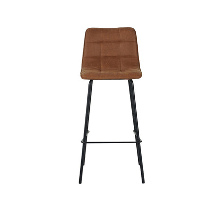 LABEL51 - Barkruk Bistro 44x51x105 cm - Cognac Micro Suede | Zwart Metaal