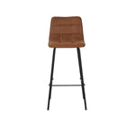 LABEL51 - Barkruk Bistro 44x51x105 cm - Cognac Micro Suede | Zwart Metaal