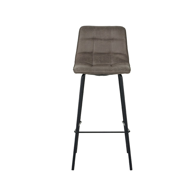 LABEL51 - Barkruk Bistro 44x51x105 cm - Taupe Micro Suede | Zwart Metaal
