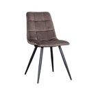 LABEL51 - Eetkamerstoel Bistro 46x59x86 cm - Taupe Fluweel | Zwart Metaal