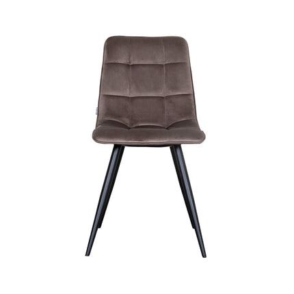 LABEL51 - Eetkamerstoel Bistro 46x59x86 cm - Taupe Fluweel | Zwart Metaal