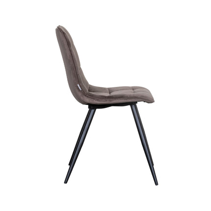 LABEL51 - Eetkamerstoel Bistro 46x59x86 cm - Taupe Fluweel | Zwart Metaal