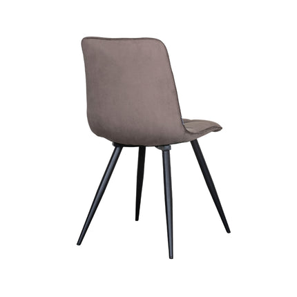 LABEL51 - Eetkamerstoel Bistro 46x59x86 cm - Taupe Fluweel | Zwart Metaal