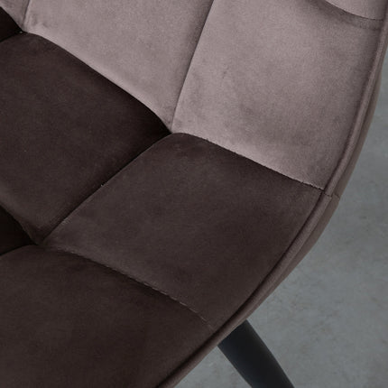 LABEL51 - Eetkamerstoel Bistro 46x59x86 cm - Taupe Fluweel | Zwart Metaal