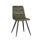 LABEL51 - Eetkamerstoel Bistro 46x59x86 cm - Hunter Fluweel | Zwart Metaal