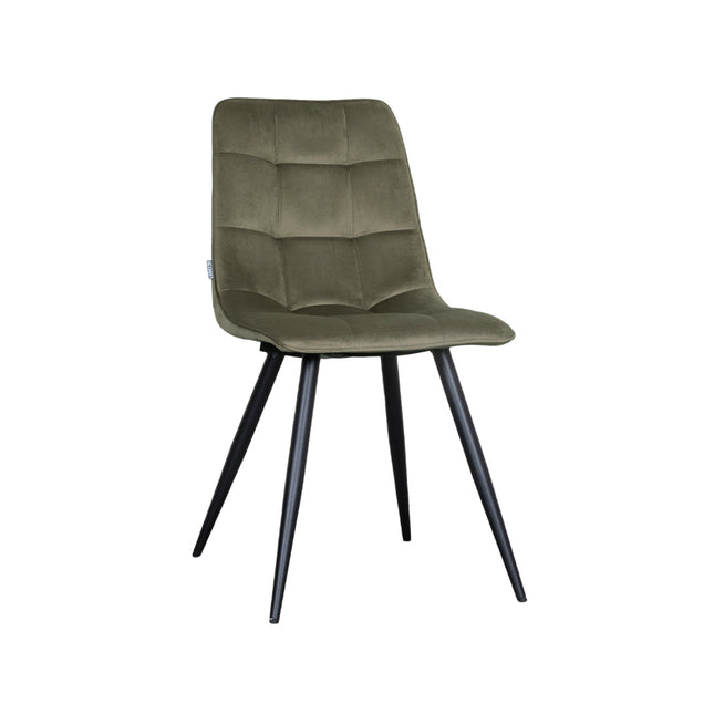 LABEL51 - Eetkamerstoel Bistro 46x59x86 cm - Hunter Fluweel | Zwart Metaal