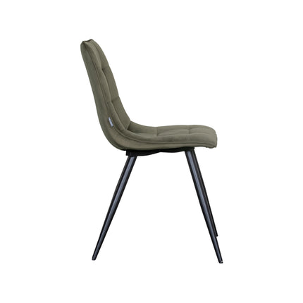 LABEL51 - Eetkamerstoel Bistro 46x59x86 cm - Hunter Fluweel | Zwart Metaal