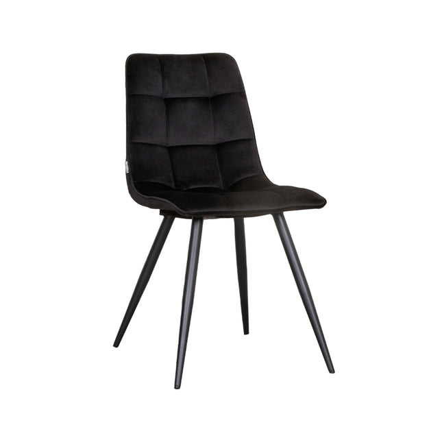 LABEL51 - Eetkamerstoel Bistro 46x59x86 cm - Zwart Fluweel | Zwart Metaal