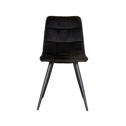 LABEL51 - Eetkamerstoel Bistro 46x59x86 cm - Zwart Fluweel | Zwart Metaal
