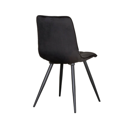 LABEL51 - Eetkamerstoel Bistro 46x59x86 cm - Zwart Fluweel | Zwart Metaal