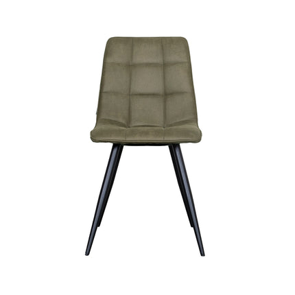 LABEL51 - Eetkamerstoel Bistro 46x59x86 cm - Moss Micro Suede | Zwart Metaal