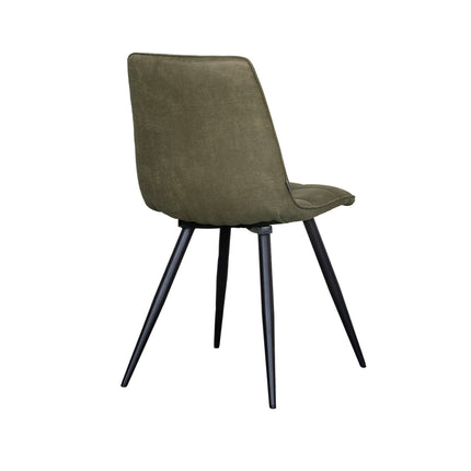 LABEL51 - Eetkamerstoel Bistro 46x59x86 cm - Moss Micro Suede | Zwart Metaal