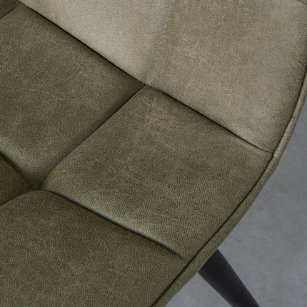 LABEL51 - Eetkamerstoel Bistro 46x59x86 cm - Moss Micro Suede | Zwart Metaal