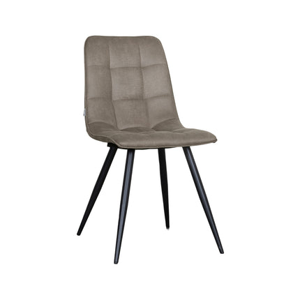 LABEL51 - Eetkamerstoel Bistro 46x59x86 cm - Taupe Micro Suede | Zwart Metaal