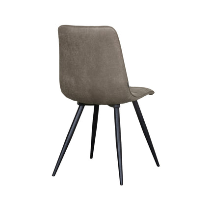 LABEL51 - Eetkamerstoel Bistro 46x59x86 cm - Taupe Micro Suede | Zwart Metaal