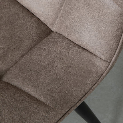 LABEL51 - Eetkamerstoel Bistro 46x59x86 cm - Taupe Micro Suede | Zwart Metaal