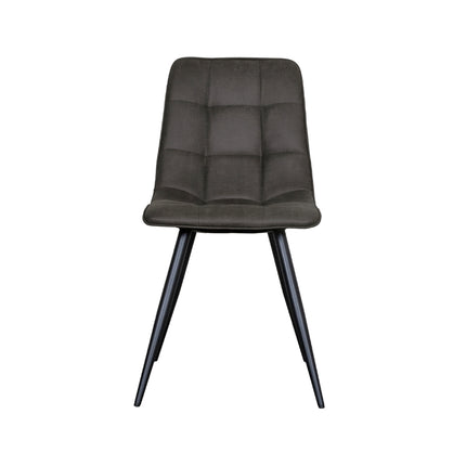 LABEL51 - Eetkamerstoel Bistro 46x59x86 cm - Antraciet Micro Suede | Zwart Metaal