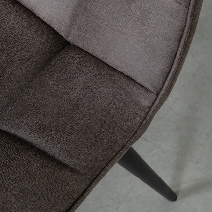LABEL51 - Eetkamerstoel Bistro 46x59x86 cm - Antraciet Micro Suede | Zwart Metaal