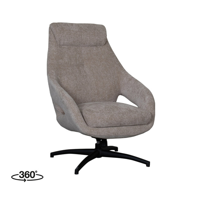 LABEL51 - Draaifauteuil Maxwell 75x84x108 cm - Clay Elite | Zwart Metaal