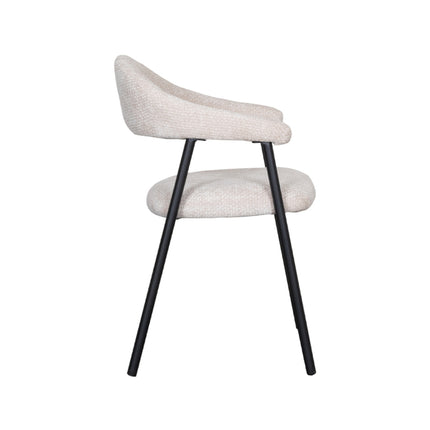LABEL51 - Eetkamerstoel Amaze 54x54x80 cm - Naturel Elite | Zwart Metaal