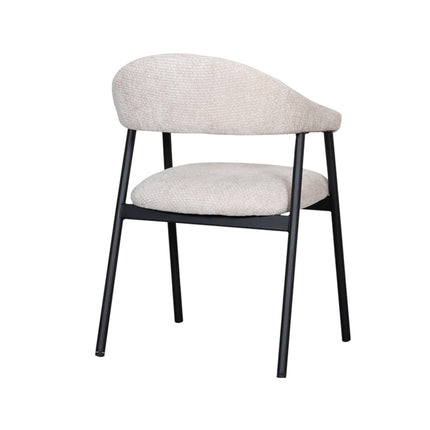 LABEL51 - Eetkamerstoel Amaze 54x54x80 cm - Naturel Elite | Zwart Metaal