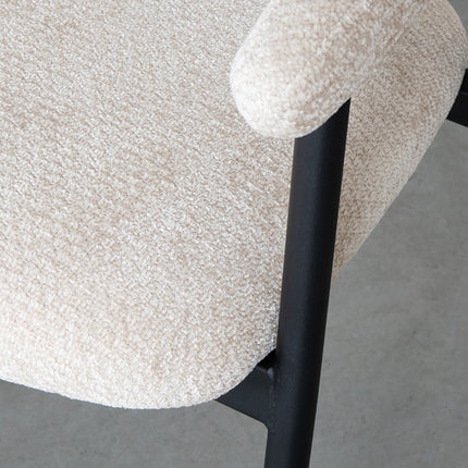 LABEL51 - Eetkamerstoel Amaze 54x54x80 cm - Naturel Elite | Zwart Metaal