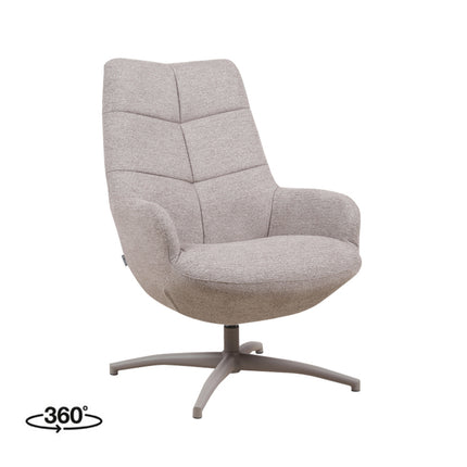 LABEL51 - Draaifauteuil Winston 73x82x106 cm - Taupe Canyon | Taupe Metaal