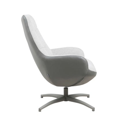 LABEL51 - Draaifauteuil Winston 73x82x106 cm - Forest Microvezel | Naturel Canyon | Taupe Metaal