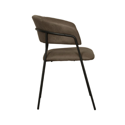 LABEL51 - Eetkamerstoel Luuk 58x45x80 cm - Moss Micro Suede | Zwart Metaal