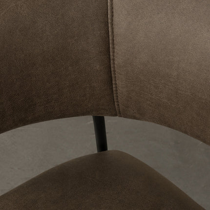 LABEL51 - Eetkamerstoel Luuk 58x45x80 cm - Moss Micro Suede | Zwart Metaal
