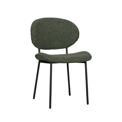 LABEL51 - Eetkamerstoel Senn 59x53x85cm - Forest Royal Boucle | Zwart Metaal