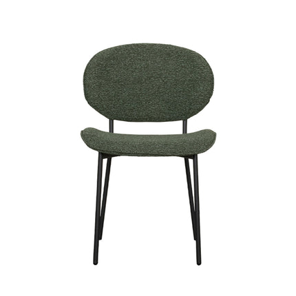 LABEL51 - Eetkamerstoel Senn 59x53x85cm - Forest Royal Boucle | Zwart Metaal