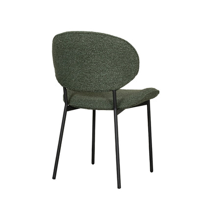 LABEL51 - Eetkamerstoel Senn 59x53x85cm - Forest Royal Boucle | Zwart Metaal