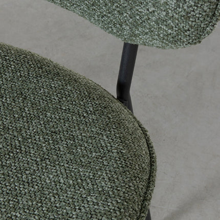 LABEL51 - Eetkamerstoel Senn 59x53x85cm - Forest Royal Boucle | Zwart Metaal