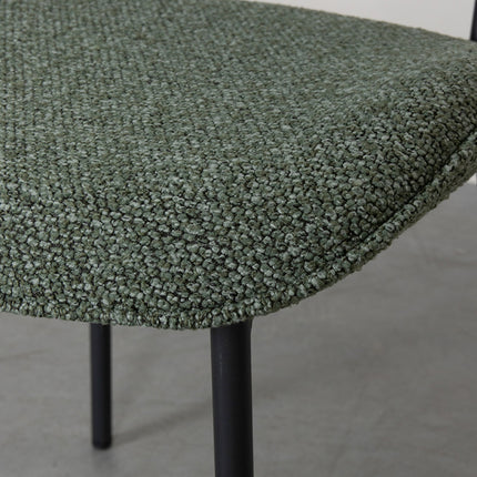 LABEL51 - Eetkamerstoel Senn 59x53x85cm - Forest Royal Boucle | Zwart Metaal