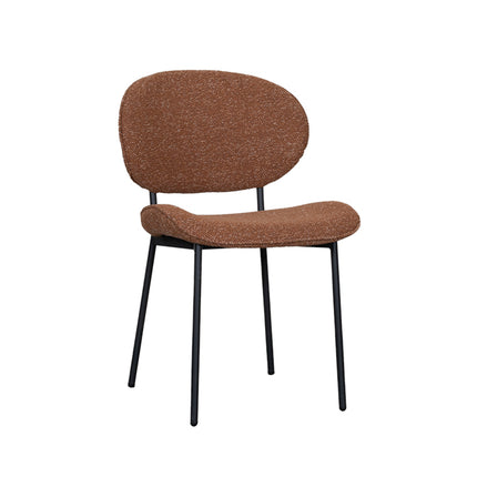 LABEL51 - Eetkamerstoel Senn 59x53x85cm - Coral Royal Boucle | Zwart Metaal
