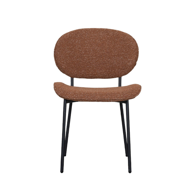 LABEL51 - Eetkamerstoel Senn 59x53x85cm - Coral Royal Boucle | Zwart Metaal